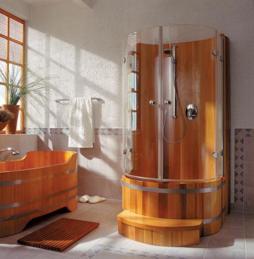 Kabina firmy Blumenberg z czerwonego cedru. Cena - 27 628 zł z drzwiami szklanymi. WOODIMPEX