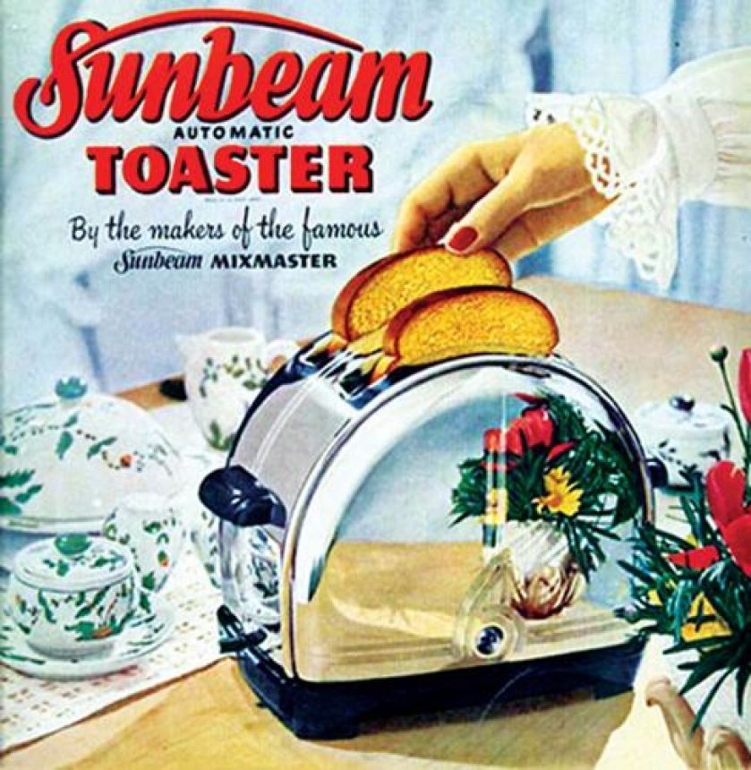 Reklama tostera firmy Sunbeam, ok. 1950 r.
