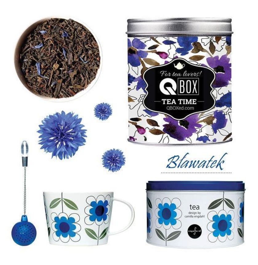 Herbata: Qboxed, filiżanka i silikonowa zaparzaczka: Sagaform, CzerwonaMaszyna