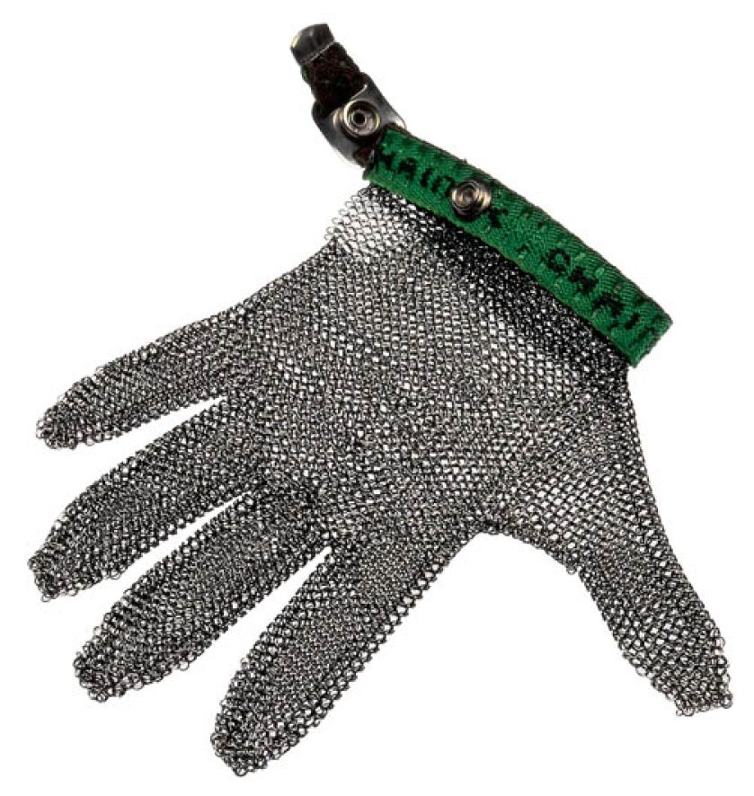 Rękawiczka ze stalowego łańcuszka, przydatna dla rzeźnika i nurka.
