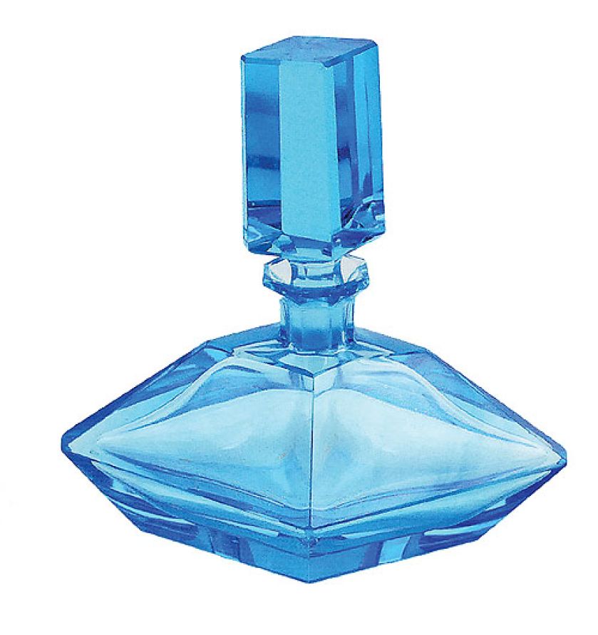 Szklany flakon z XX w., Czechosłowacja, Rempex.