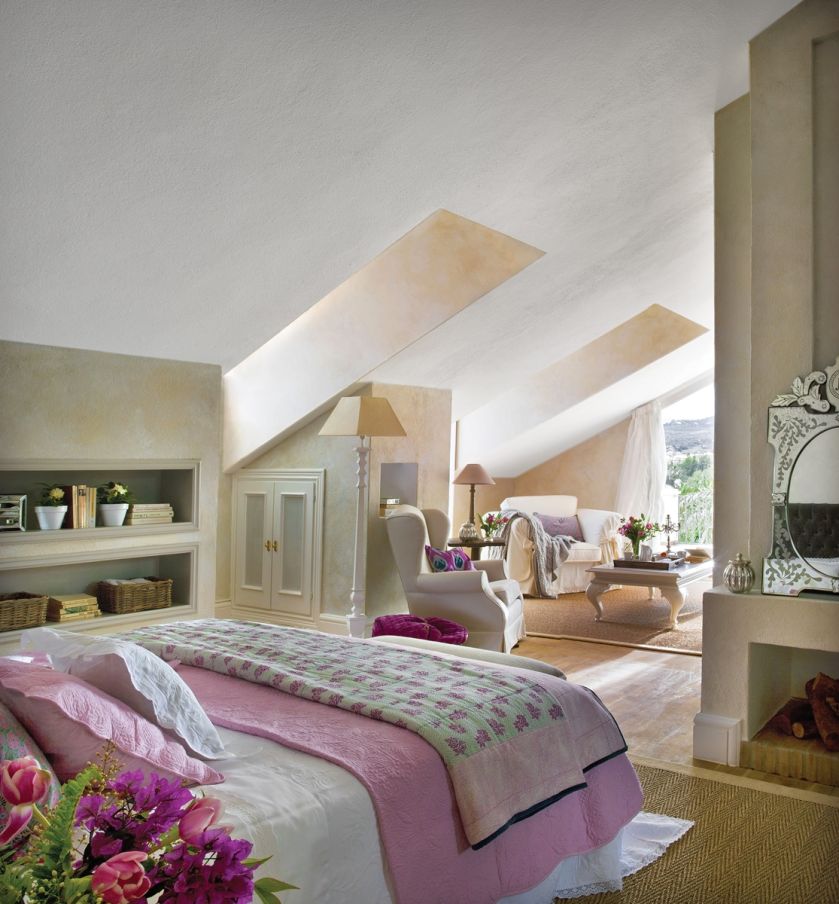 słoneczna sypialnia na poddaszu