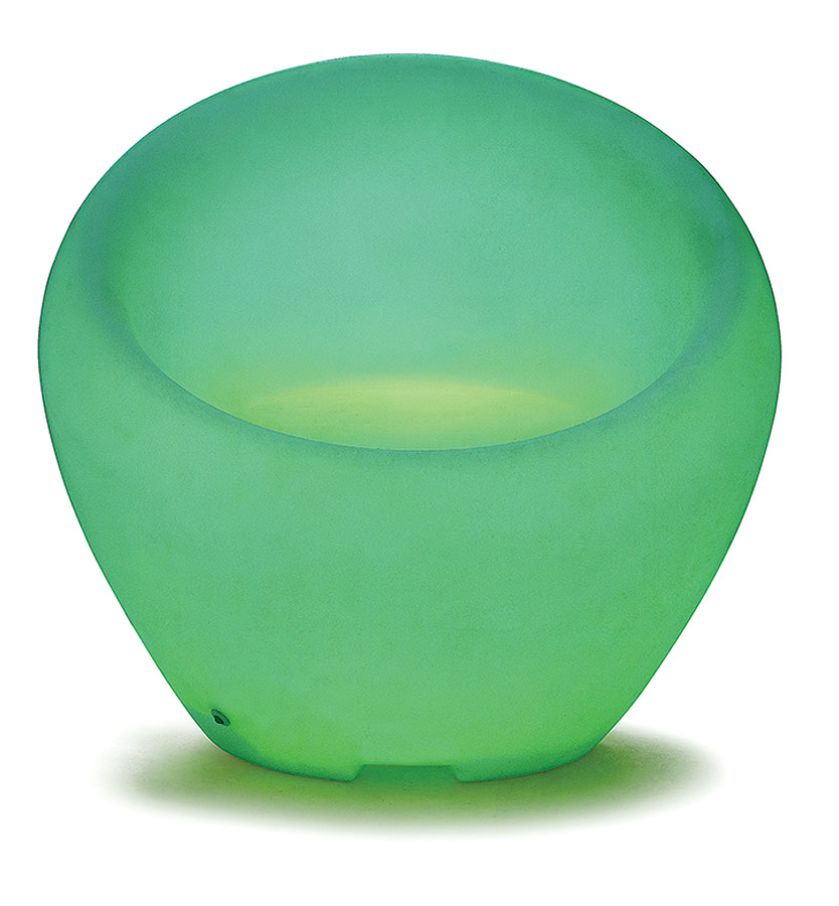 Fotel z tworzywa z oświetleniem LED.