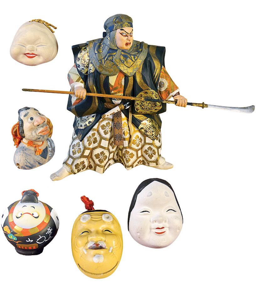 Benkei, lata 1912-1926, Bogini szczęścia Okame, Robotnik Touko , okres Shōwa (ok. 1960 r.), Pękata daruma,