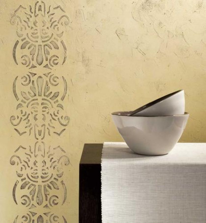 Żeby stworzyć taką dekorację, potrzebna jest farba Relief (77 3,00 zł l) zmieszana z barwnikiem o nazwie Ziemia i Skała