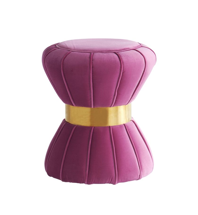 aksamitny puf różowy