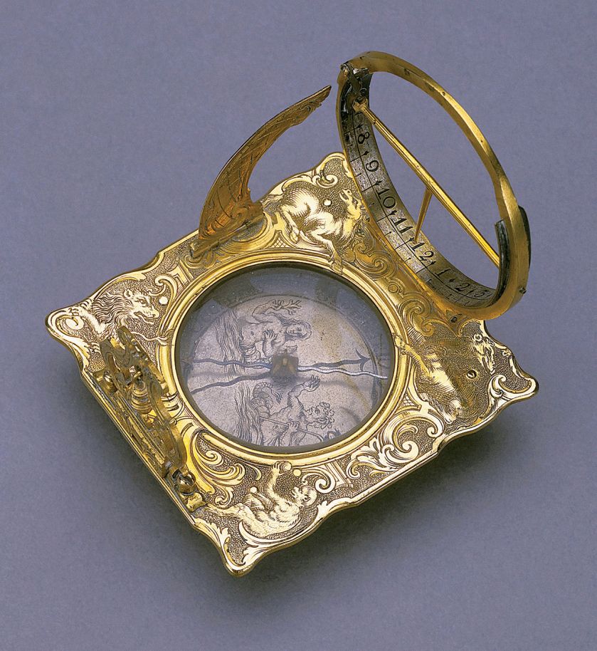 Pozłacany kompas słoneczny, Jakob Emanuel Laminit, 1748 r.