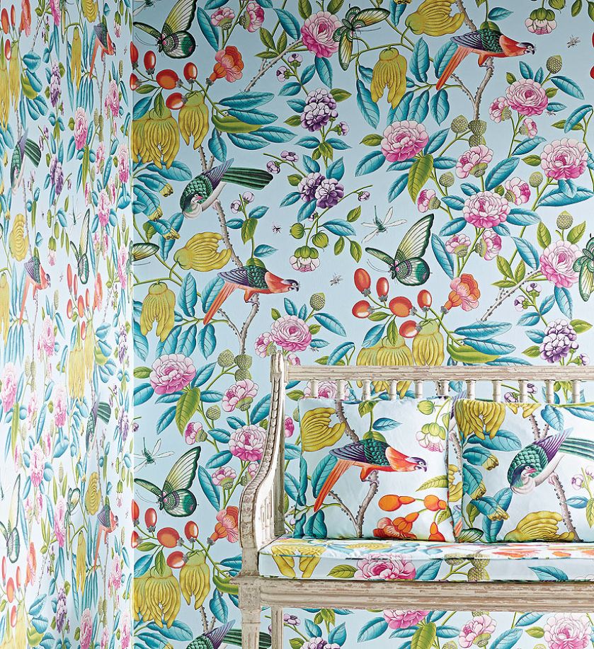 Wszedobylska dżungla - wzór z tapety dostępny jest także na obiciach, kolekcja Serendip marki Manuel Canovas, od 400