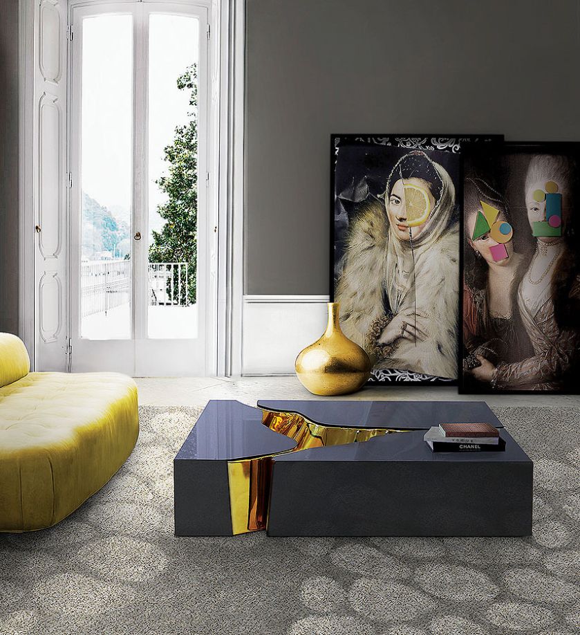 Lapiaz - jak pęknięta ziemia, lakierowany stolik ze złotą dekoracją, 12 350 euro, HEBAN