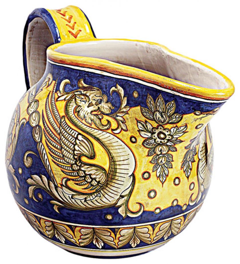 Z popularnym motywem smoka, italian-ceramics-art.com.