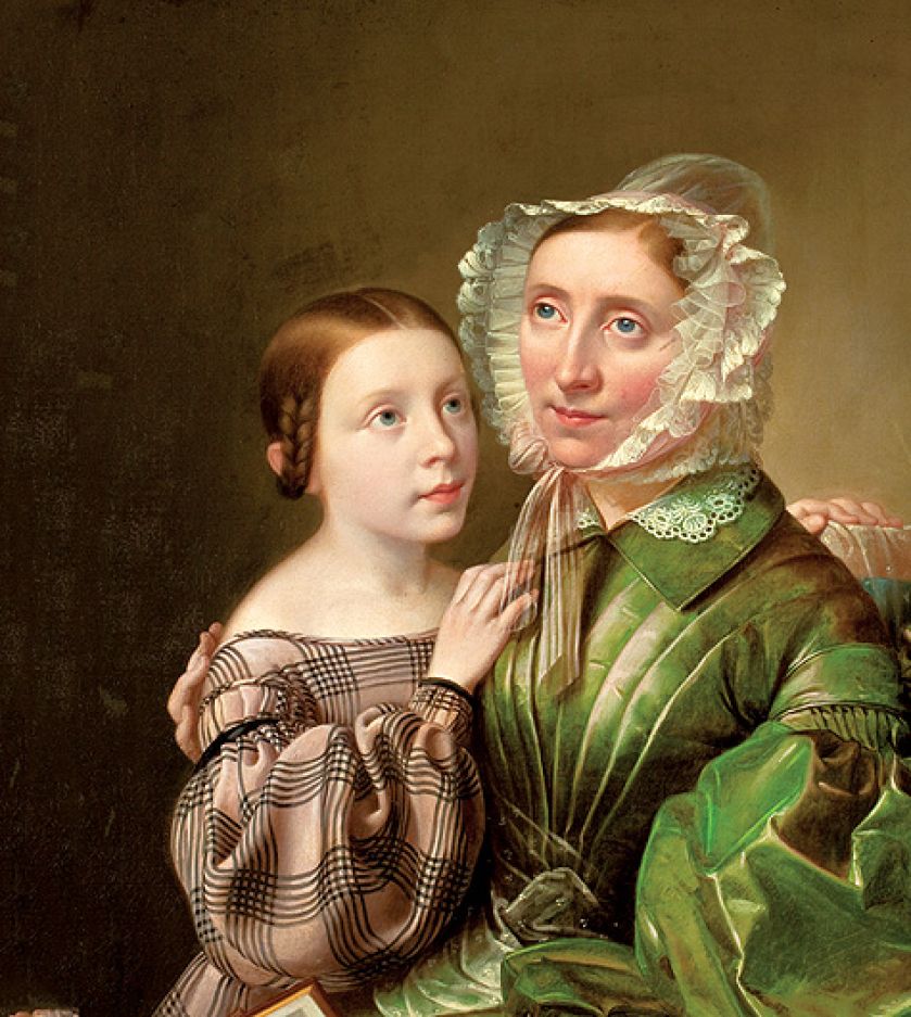 Portret Anny Wandruszkowej z córką Kornelią , K. Schweikart, 1840 r.