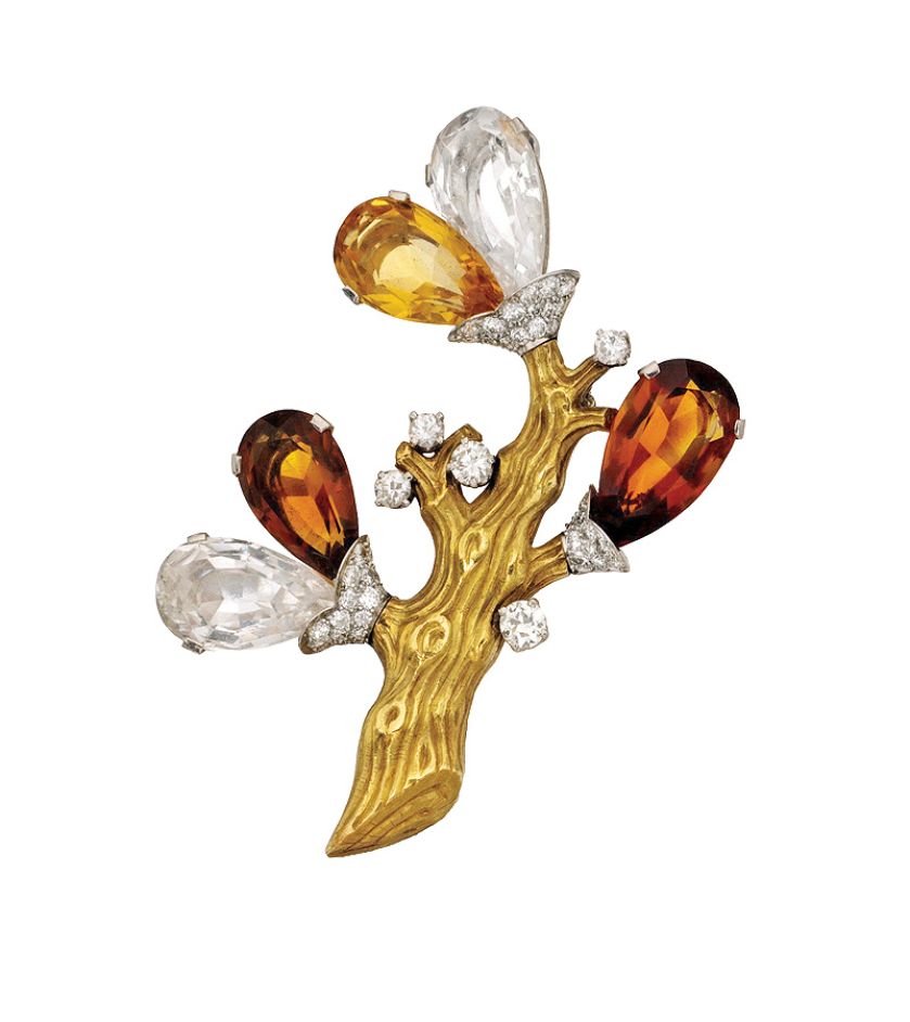 Diamentowa brosza w kształcie drzewa, Paul Flato, 1937 r., www.sothebys.com