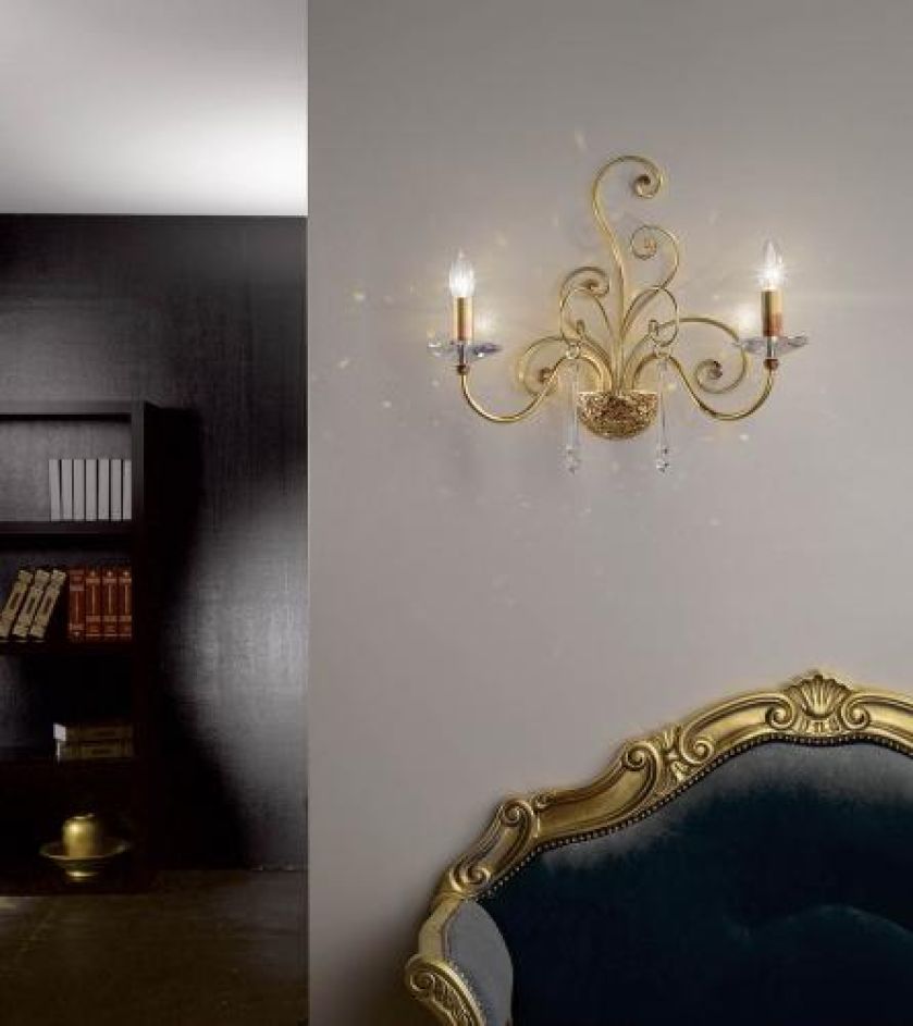 Kinkiet Damasco od włoskiej firmy Masca. Do wyboru kolor złoty i srebrny. Cena - 2596 zł. INLIGHT