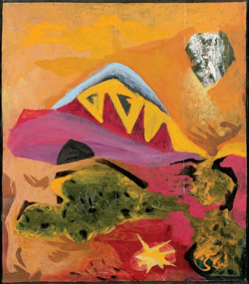 Kajetan Sosnowski, Pejzaż wulkaniczny z cyklu Obszary marzeń , 1958 r., MUZEUM NARODOWE WE WROCŁAWIU, fot. A. Podstawka