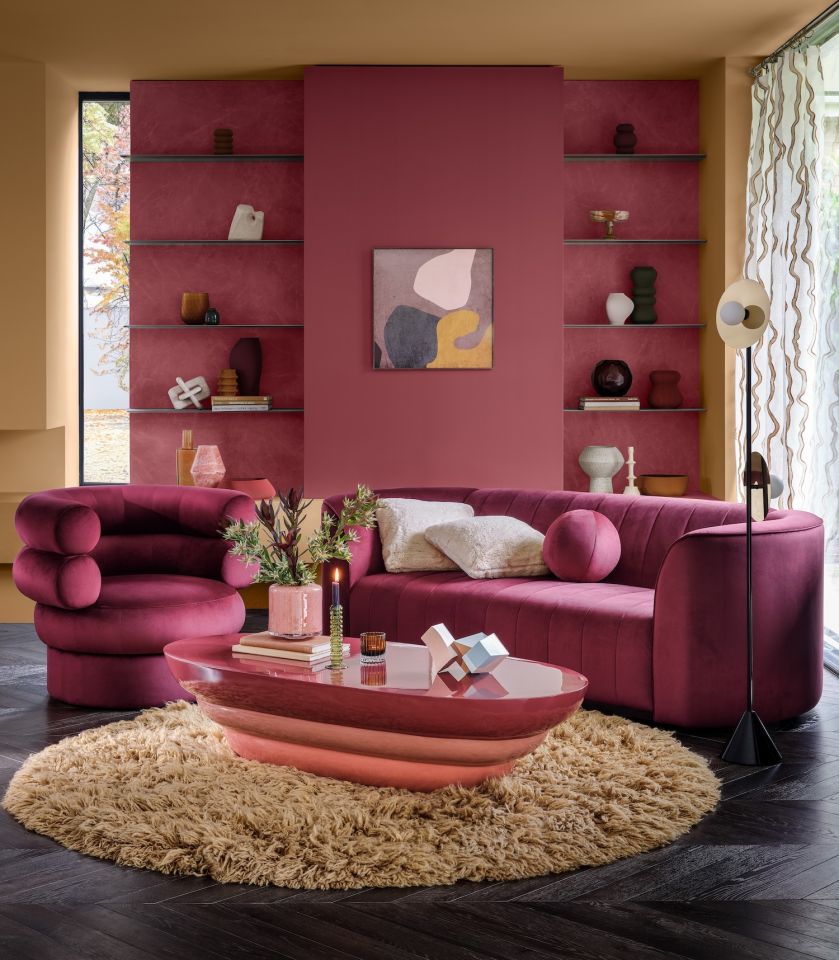 okrągły dywan w salonie