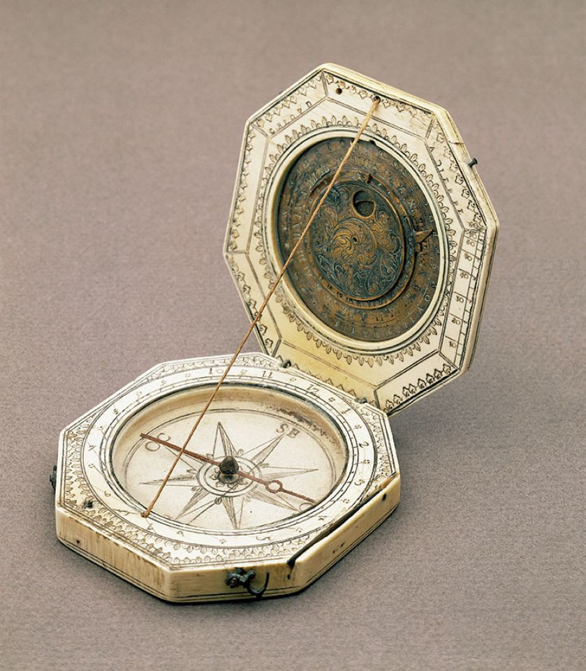 Kompas i zegar słoneczny z kości słoniowej, XVIII-XIX w.