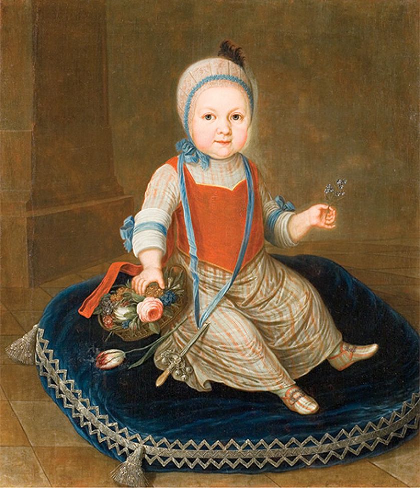 Portret dziecka z niezapominajką , 2. poł. XVIII w.