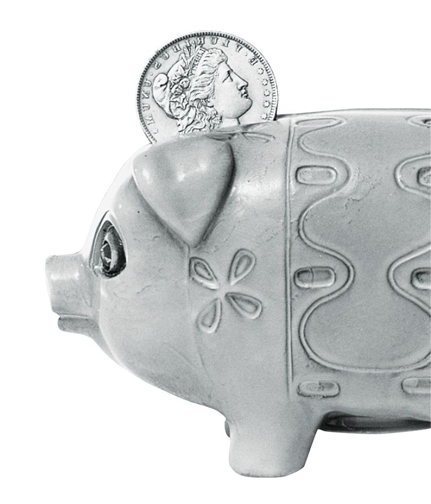 Srebrna, XX w., USA. Grosz do grosza