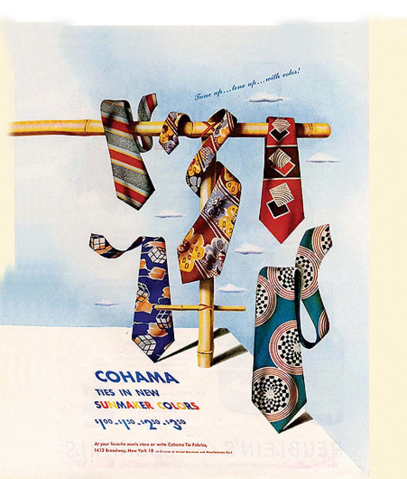 Reklama krawatów Cohama, 1947 r. Jak Chorwaci nauczyli nas wiązać krawaty