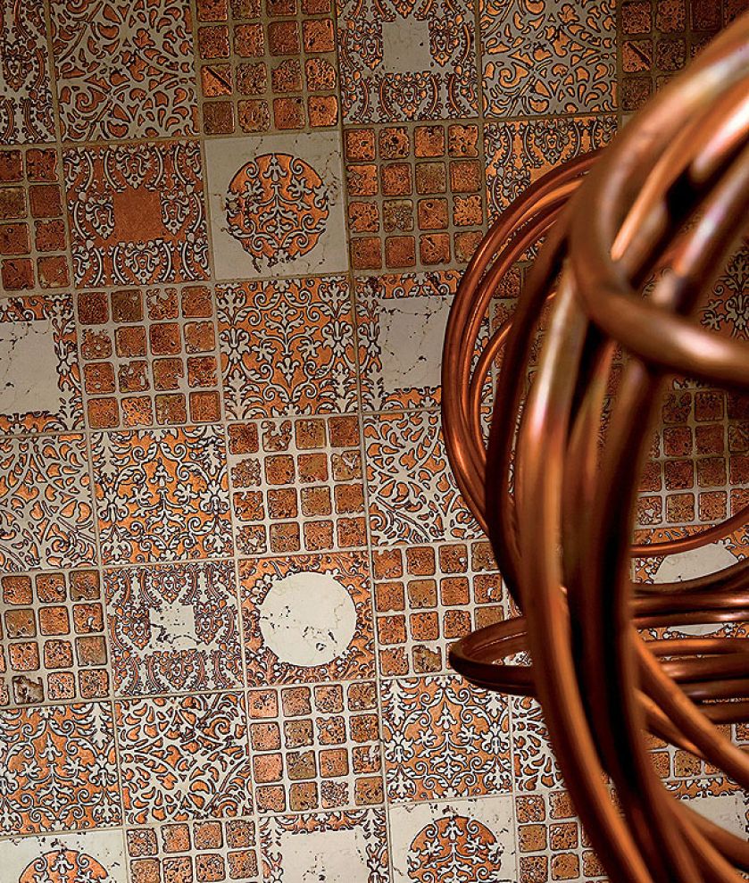 EMOTIONS, płytki z kamienia biancone, zdobione złotem, 125 zł za sztukę, PETRA ANTIQUA, yeti.com.pl