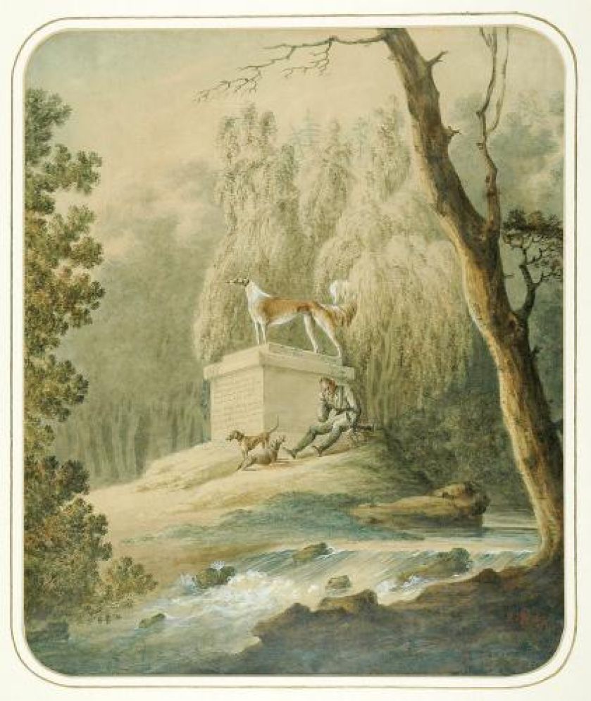 Aleksander Orłowski Scena w parku – nagrobek psa , 1807 r., cw 60 000 zł, REMPEX