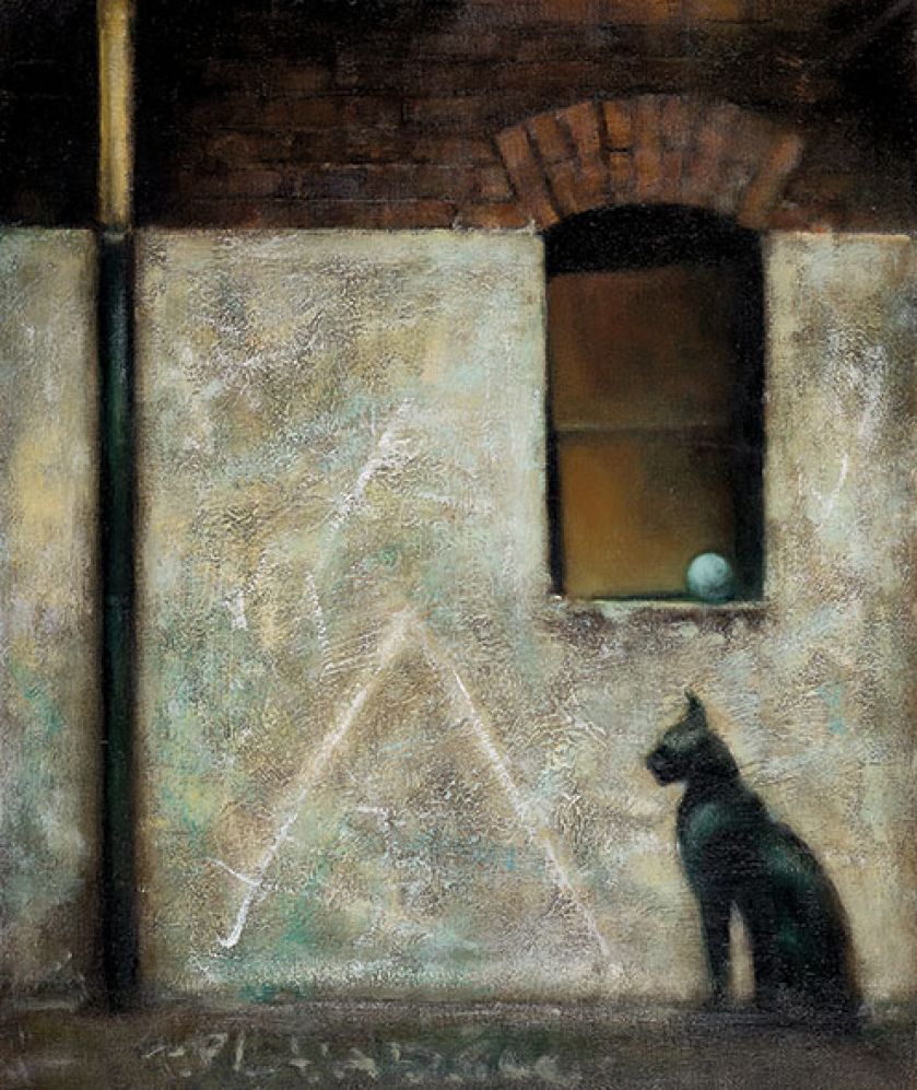 Obraz bez tytułu. Piotr Pilawa: kocie zaułki