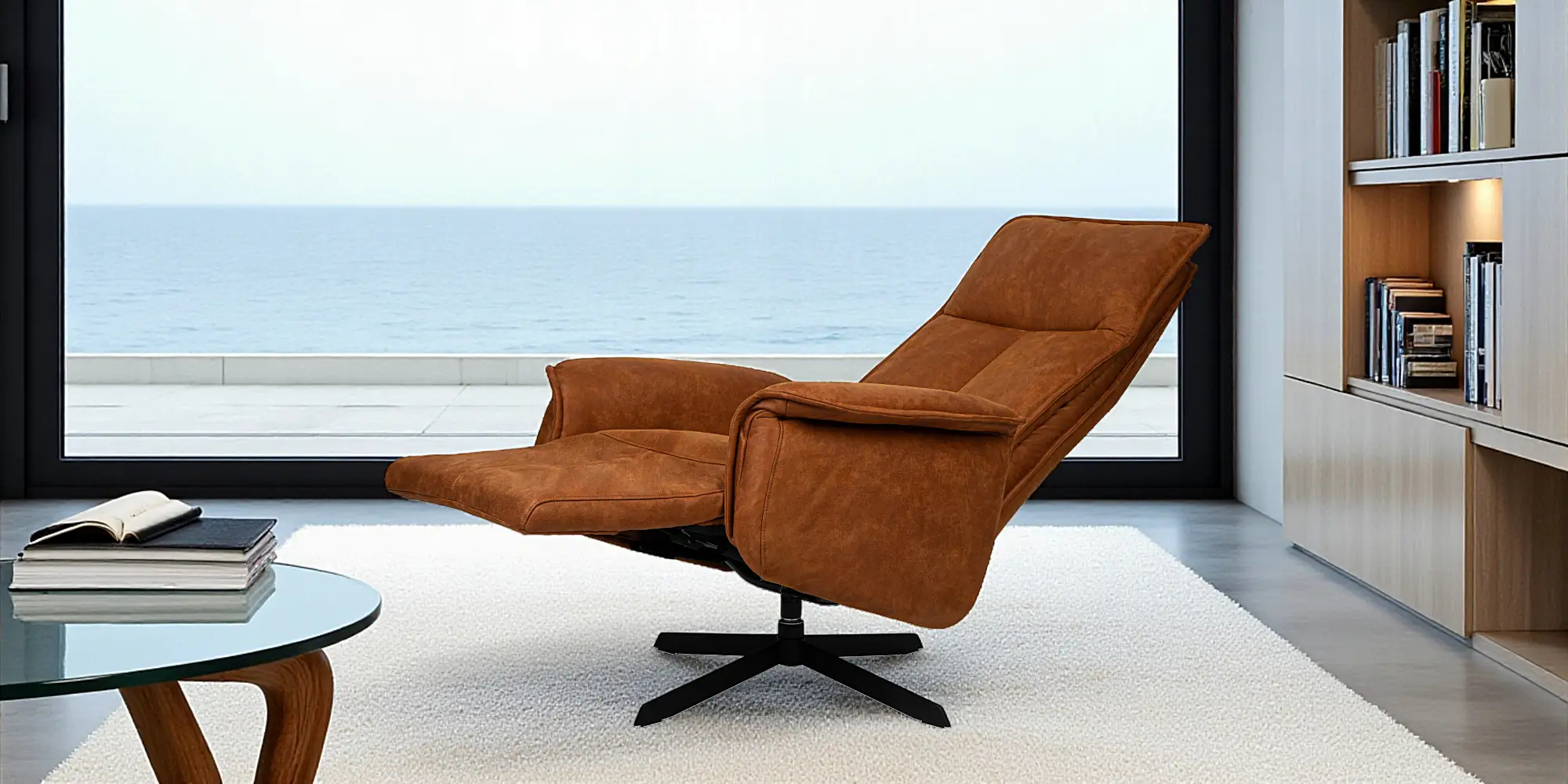 fotel z podnóżkiem premium