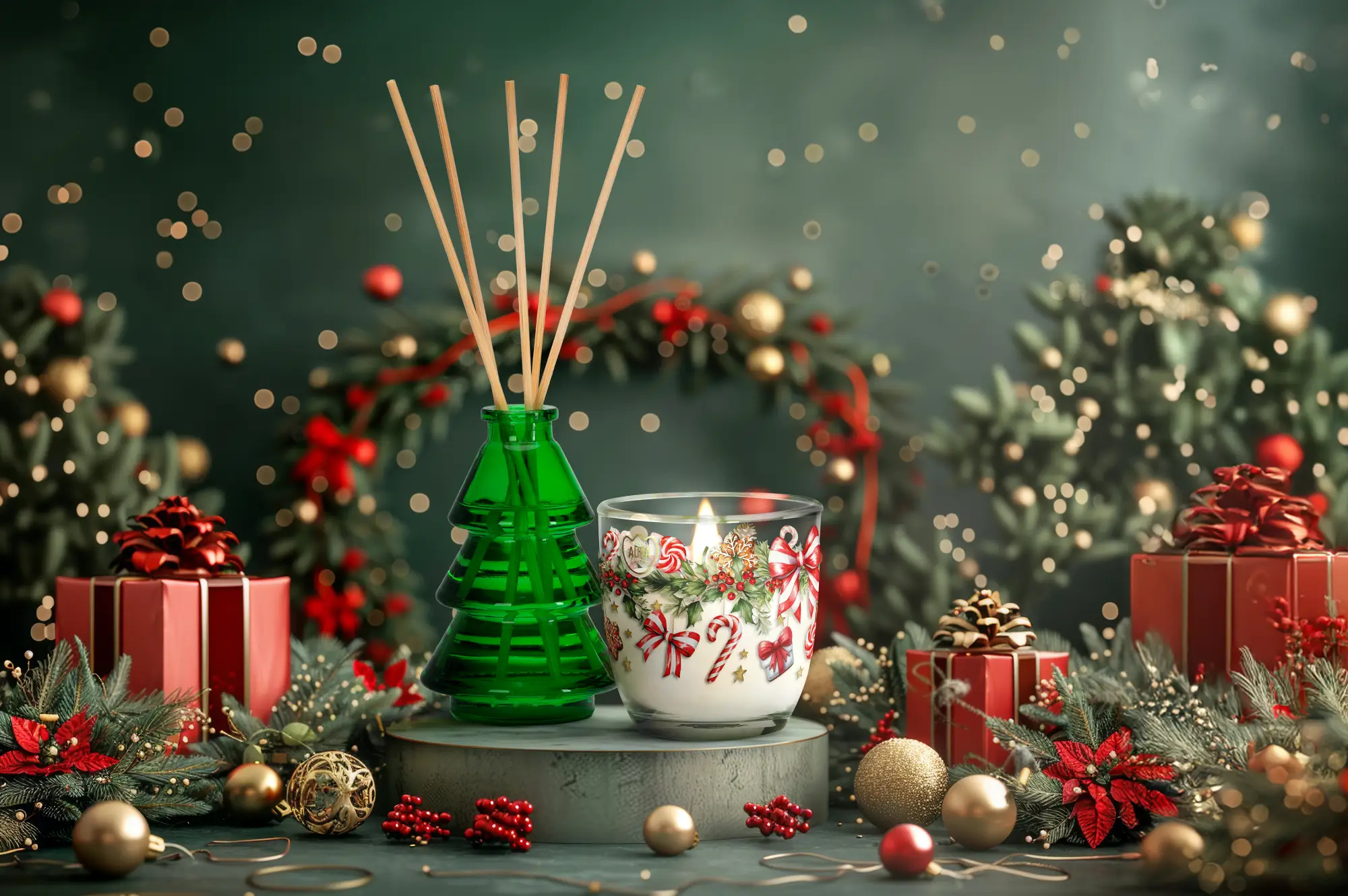 Aura Candles świąteczne dekoracje ze świecami zapachowymi