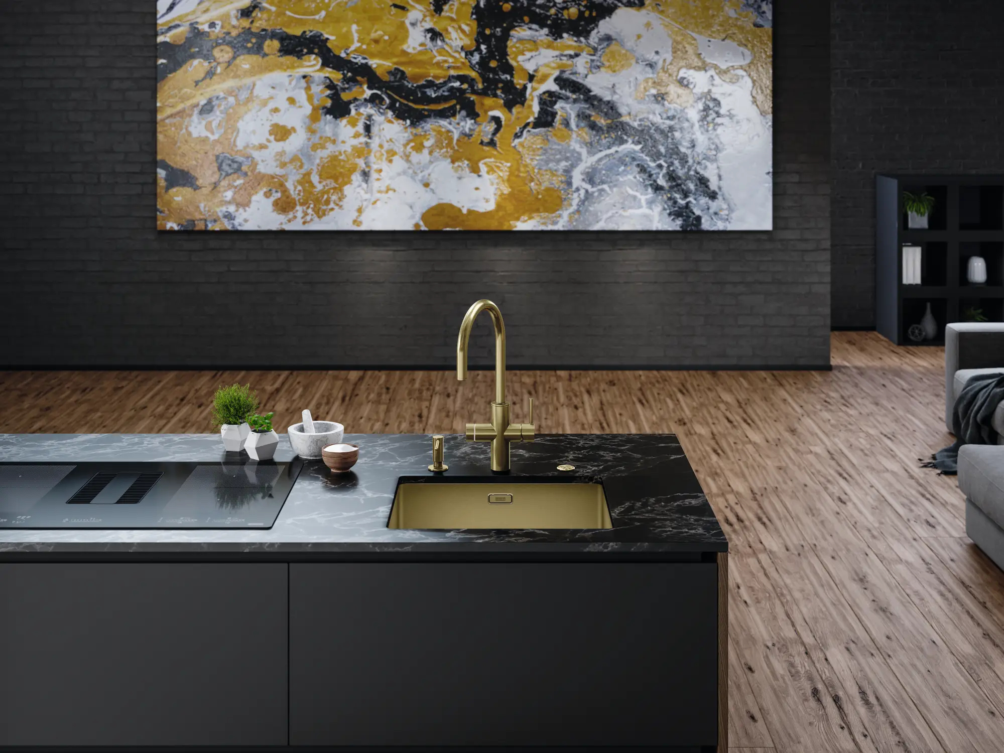 bateria filtrująca Franke Mythos Water Hub złota