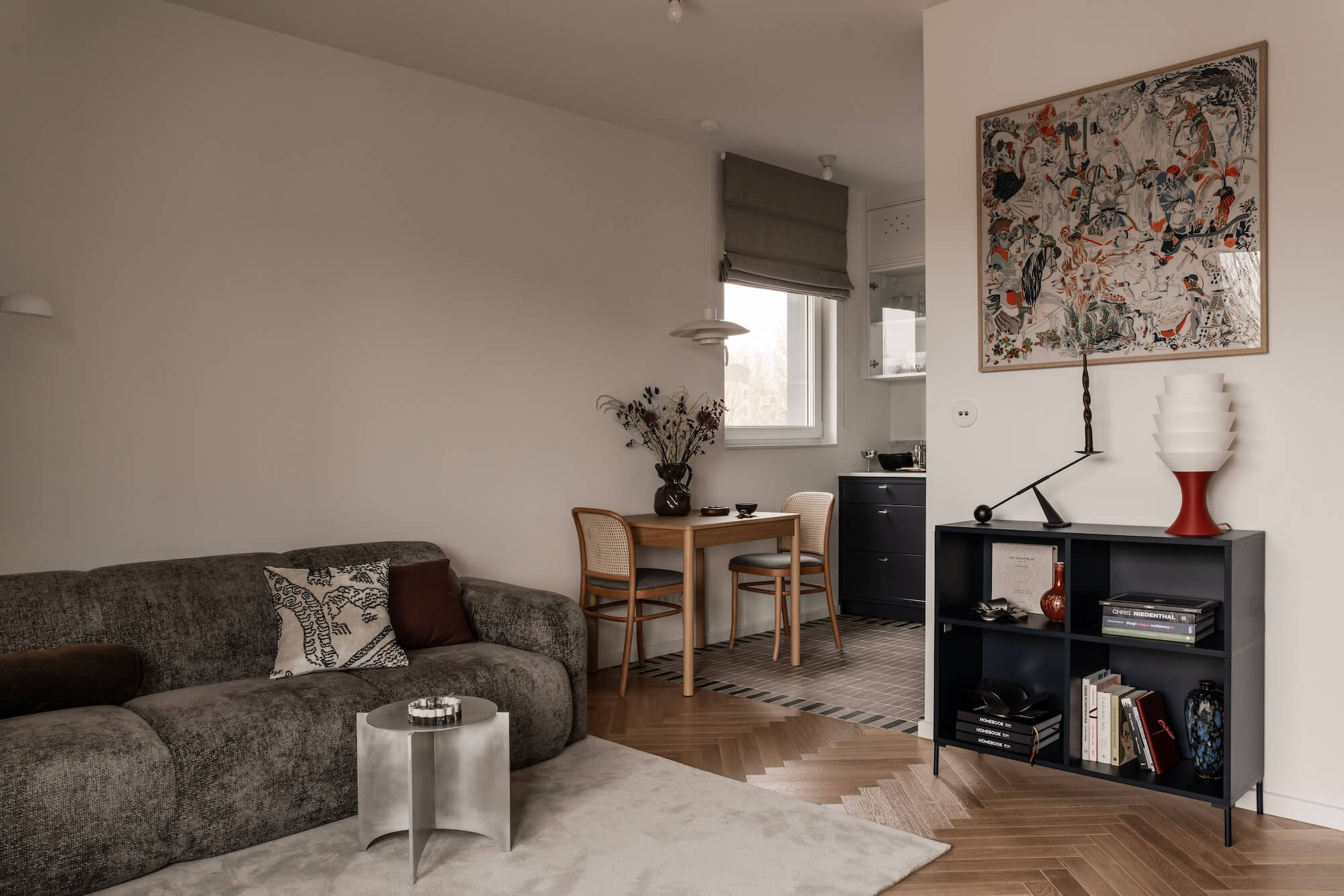 salon ocieplony minimalizm i vintage